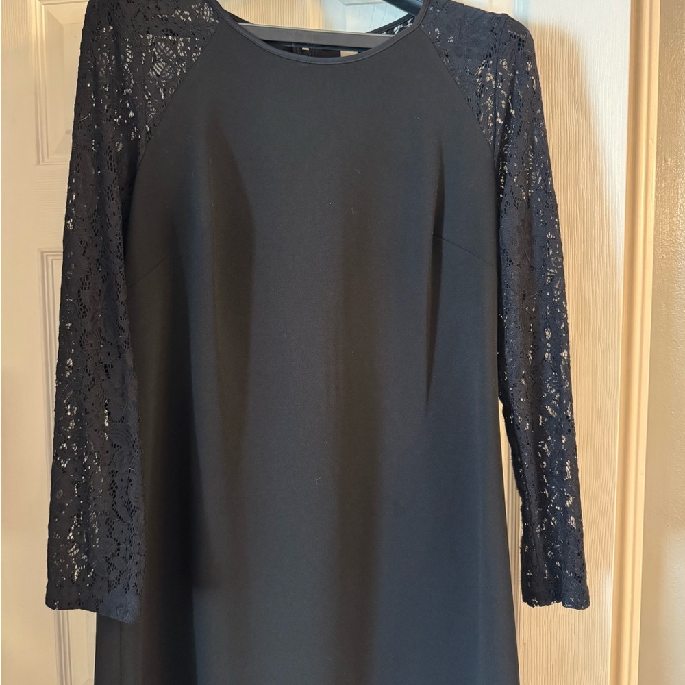 Tommy Hilfiger Black  Lace Sleeve Dress